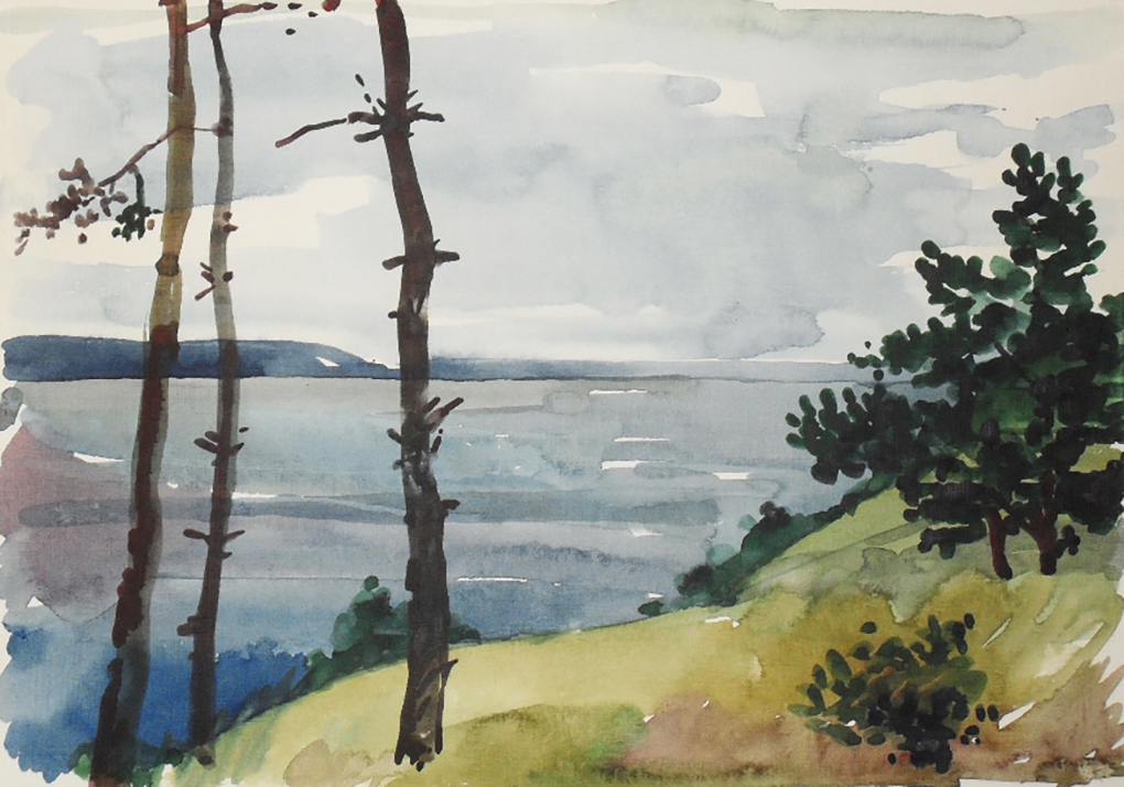 landscapes watercolor volga russian federation art artwork