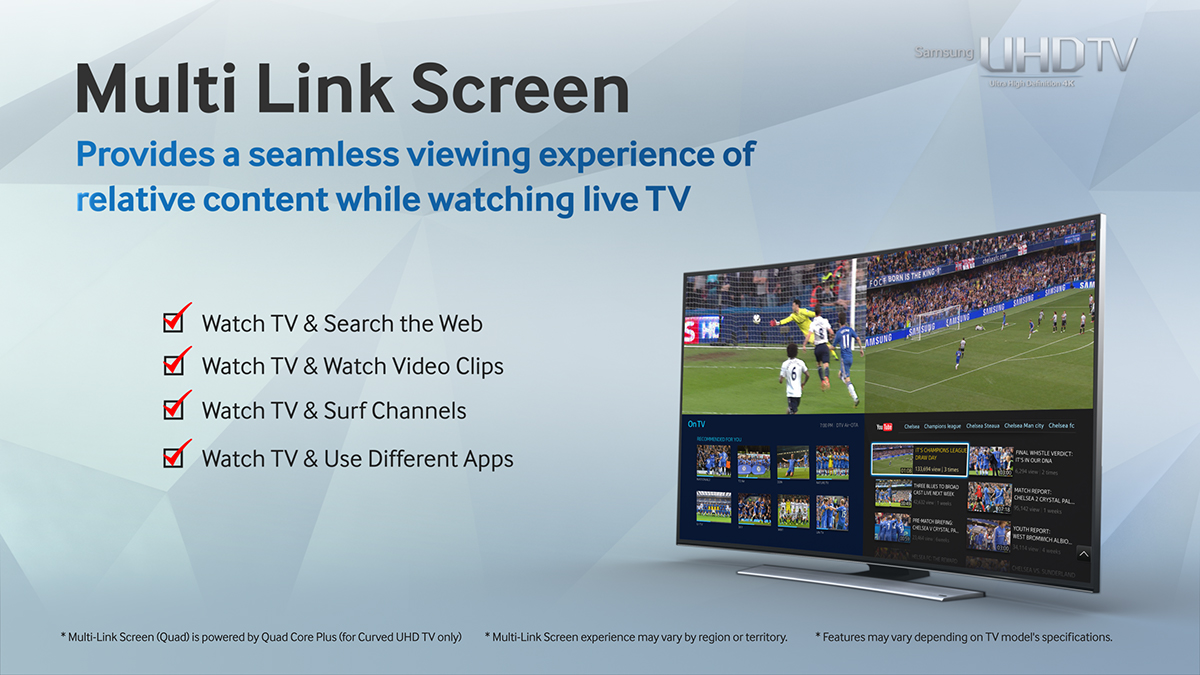 Samsung bread bread communications Commertial 3d tv tv multi link screen UHD