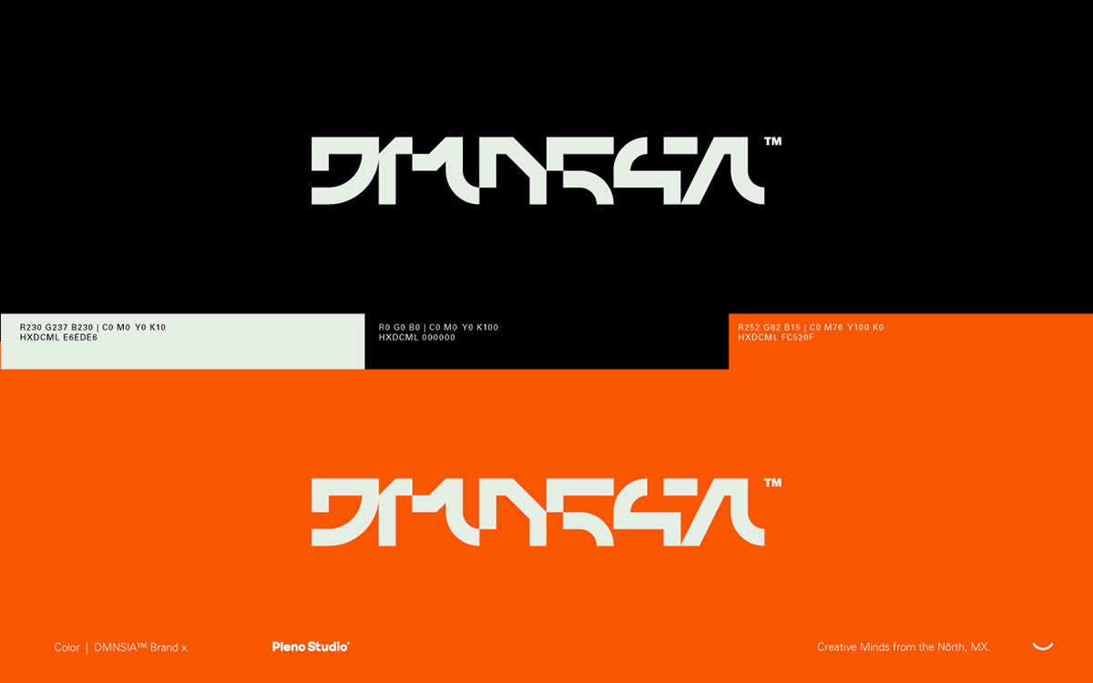 dmnsia branding  type 3D acid techno audiovisual art