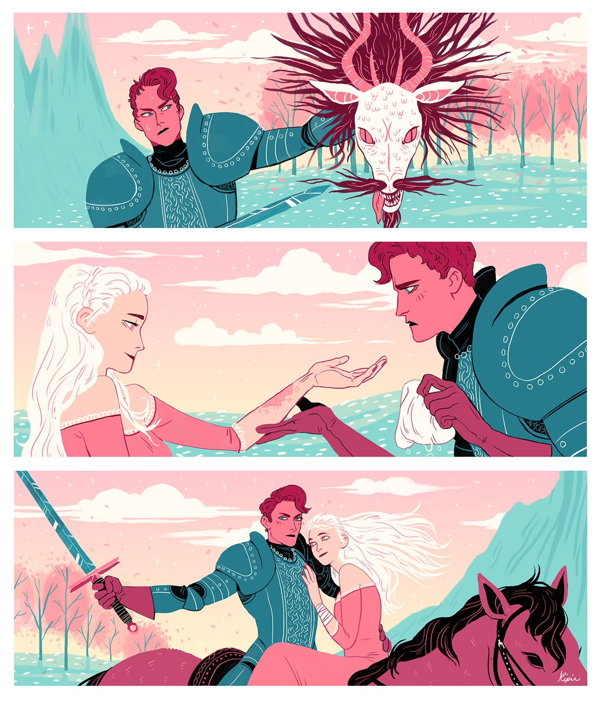 sequential comic knight Princess fantasy