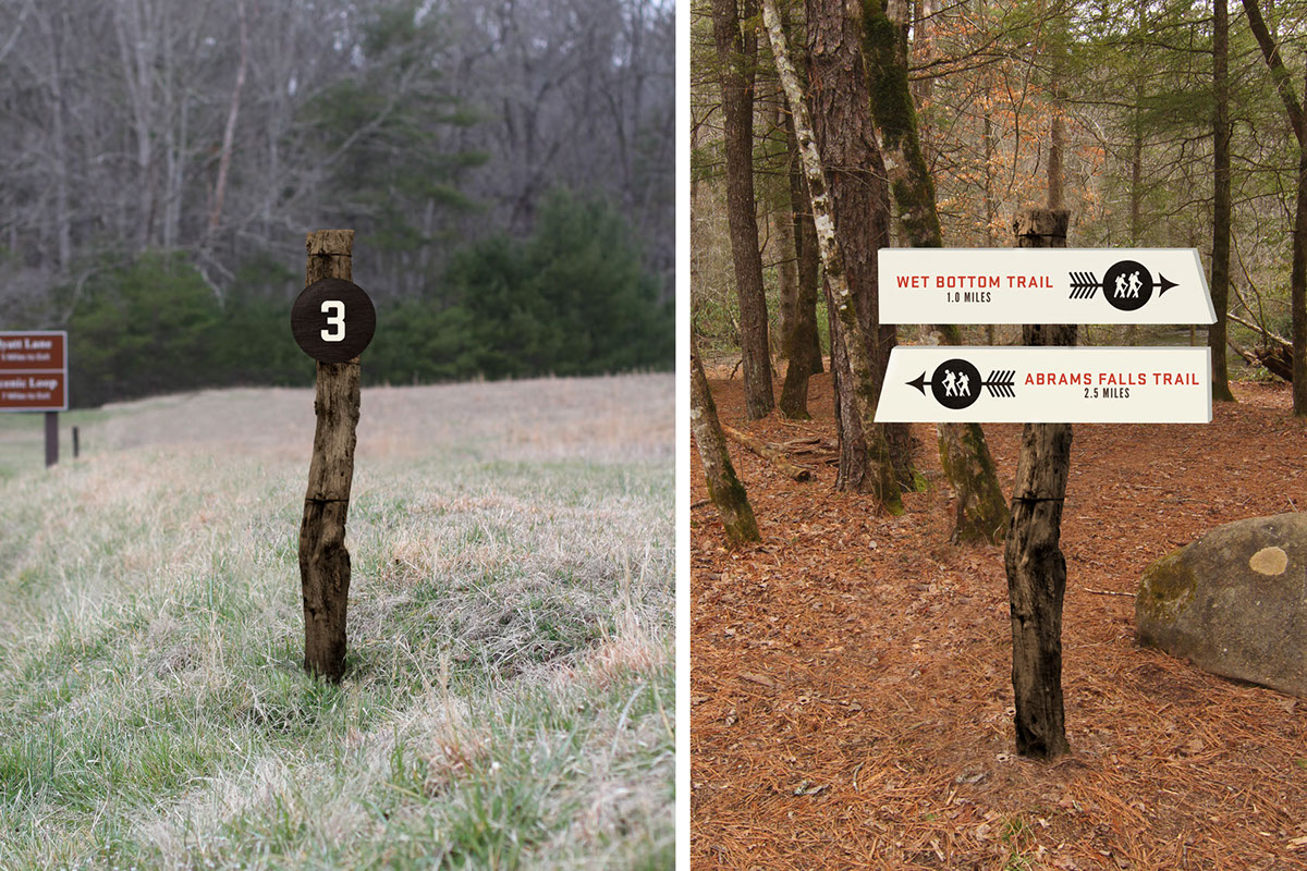 Signage  sign system sign National Park Smoky Mountains  environmental design logo trademark wood orange Nature