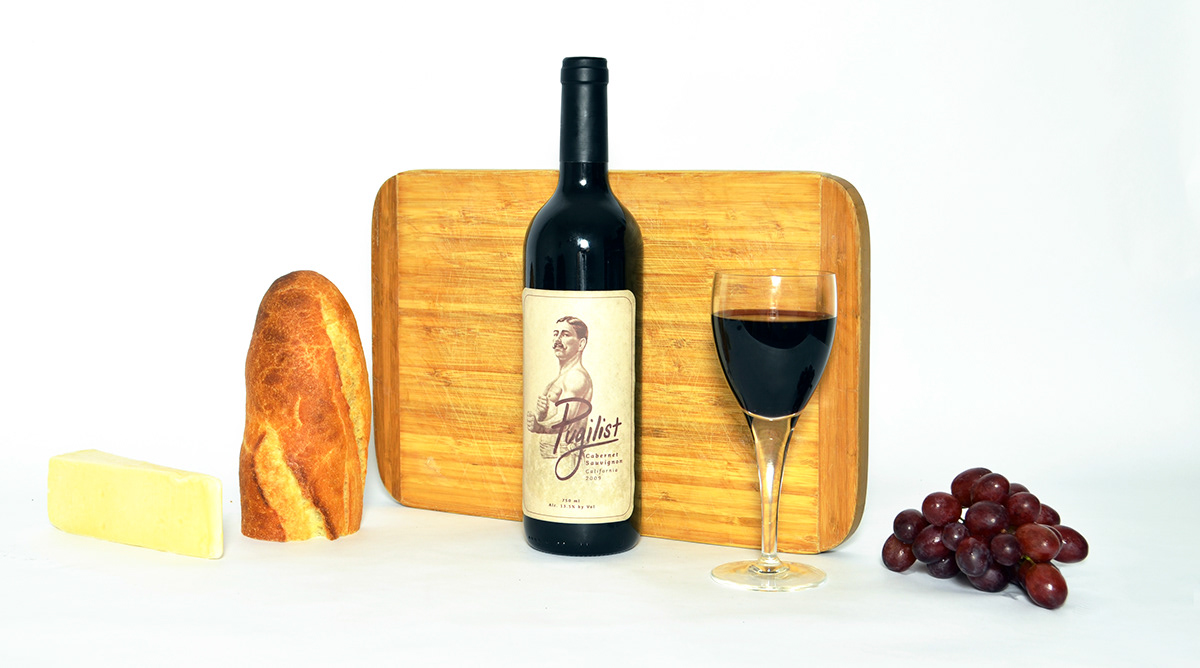winery wine alcohol pugilist Fighter Boxer mustache Hipster Script hand-type duo tone box cigar Cheese grapes