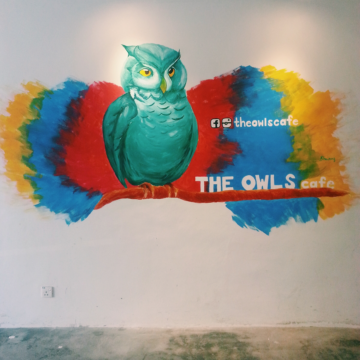 Mural owl cafe coffeeshop malaysia penang art