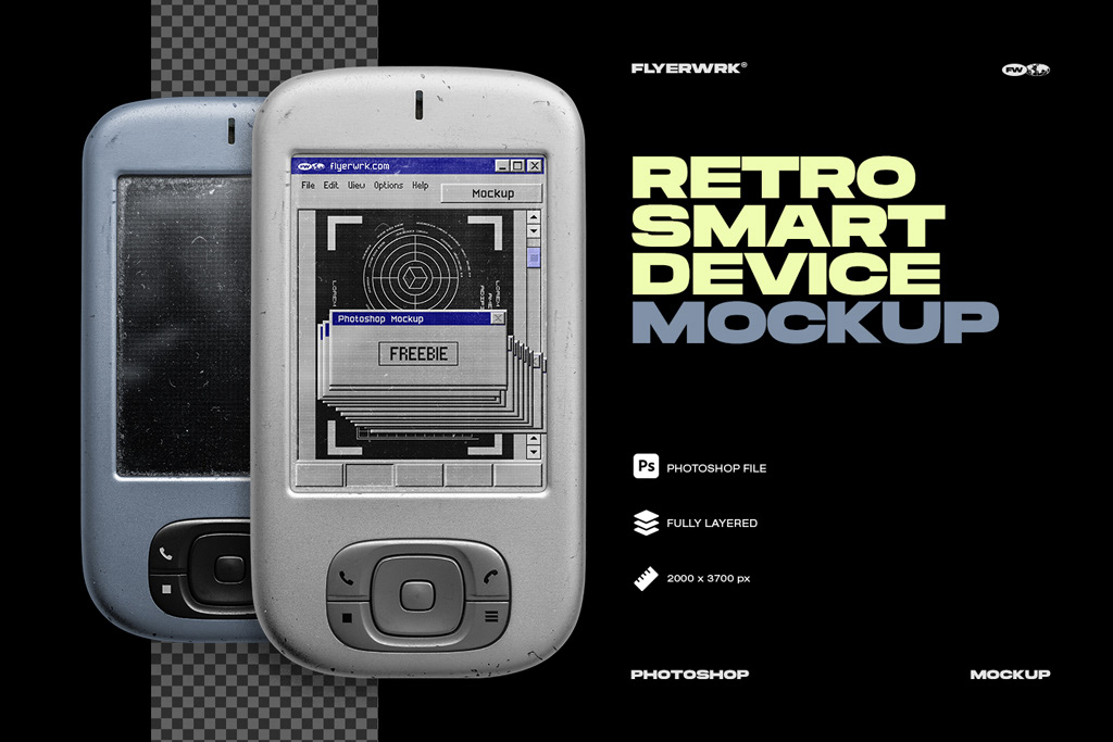 mobile phone Retro device Computer Mockup Y2K pocket ui design pda free