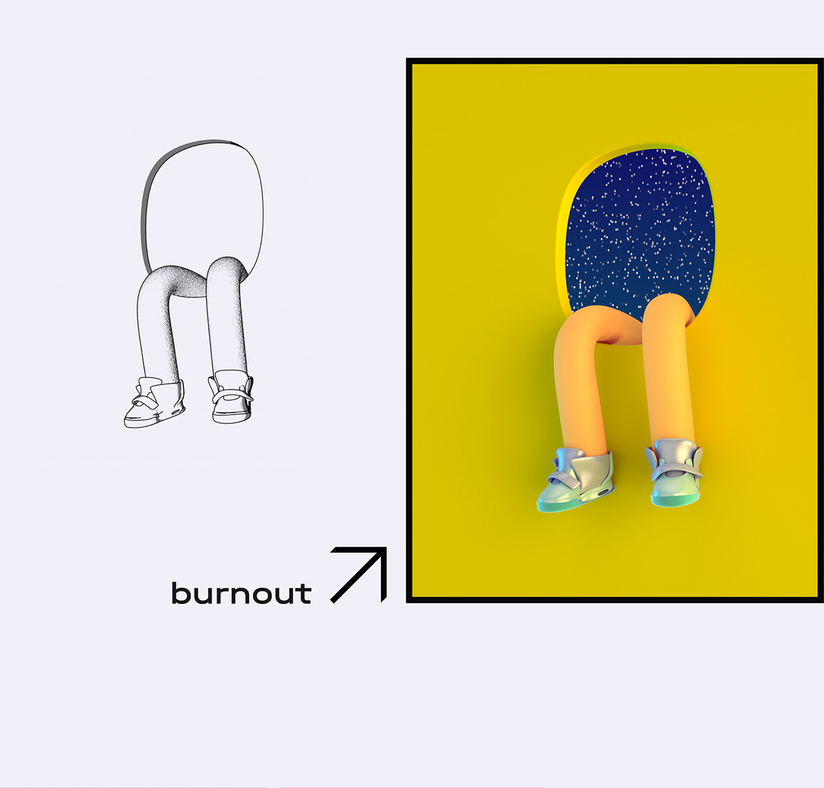 3d illustration for book burnout