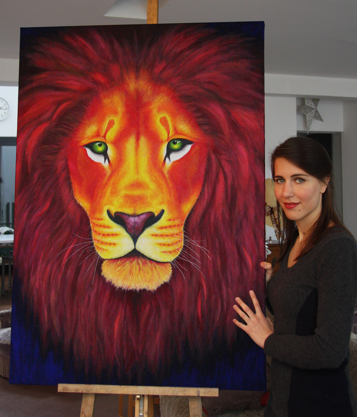 lion painting   ILLUSTRATION  Space  SKY jungle