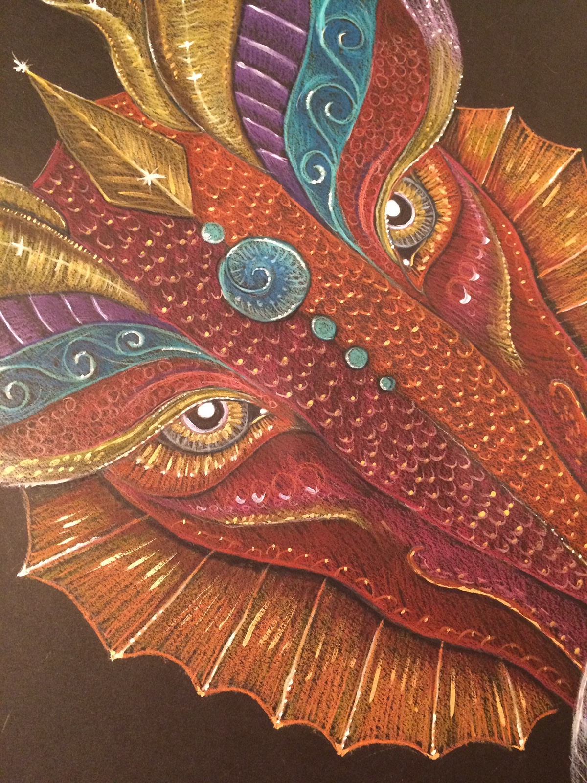 Adobe Portfolio dragon mystical Totem mythical spirit Guide Colourful  pencil crayon