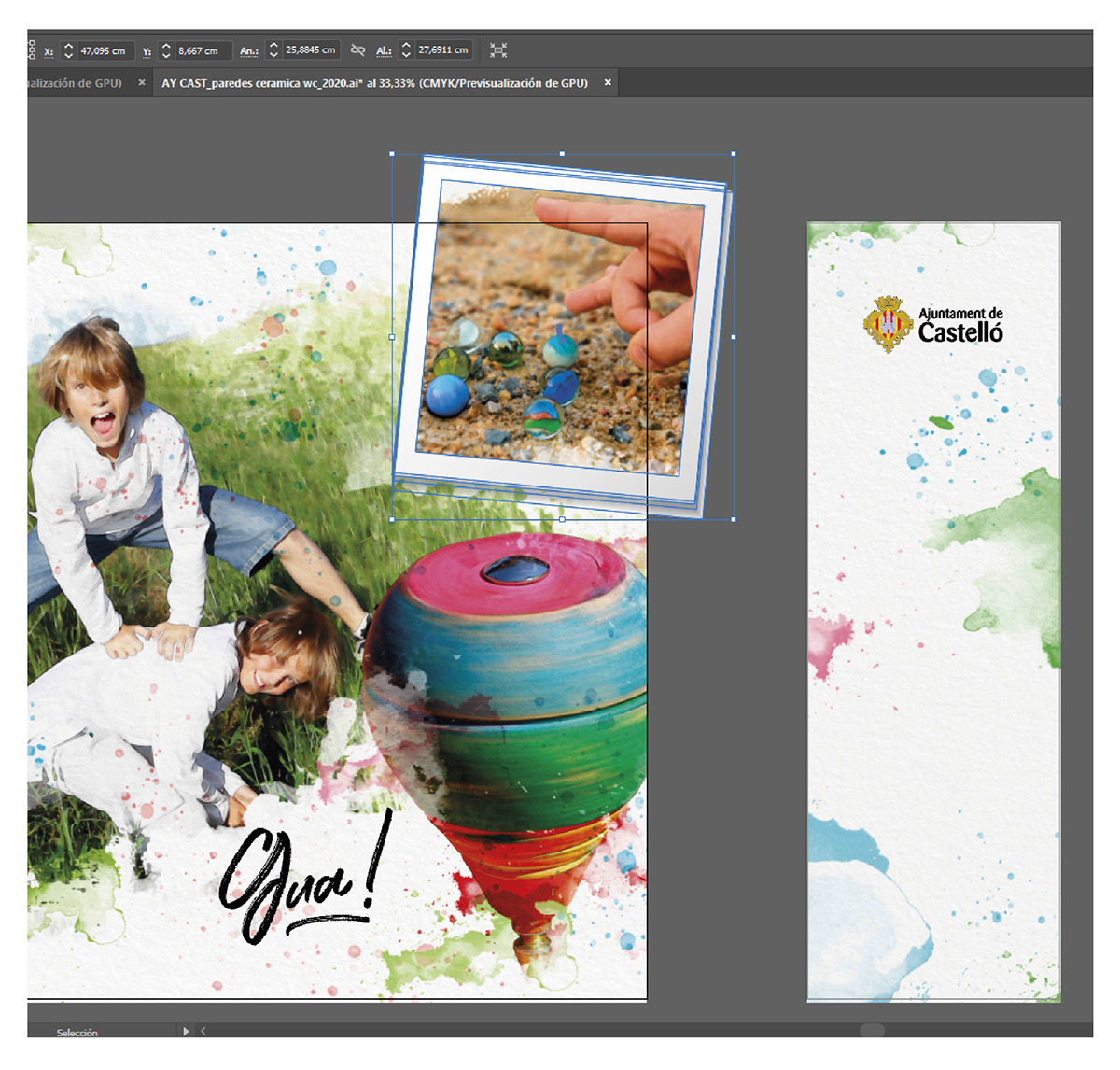 ceramic collage diseño gráfico Fotomontaje gran formato graphic design  POLAROID watercollor