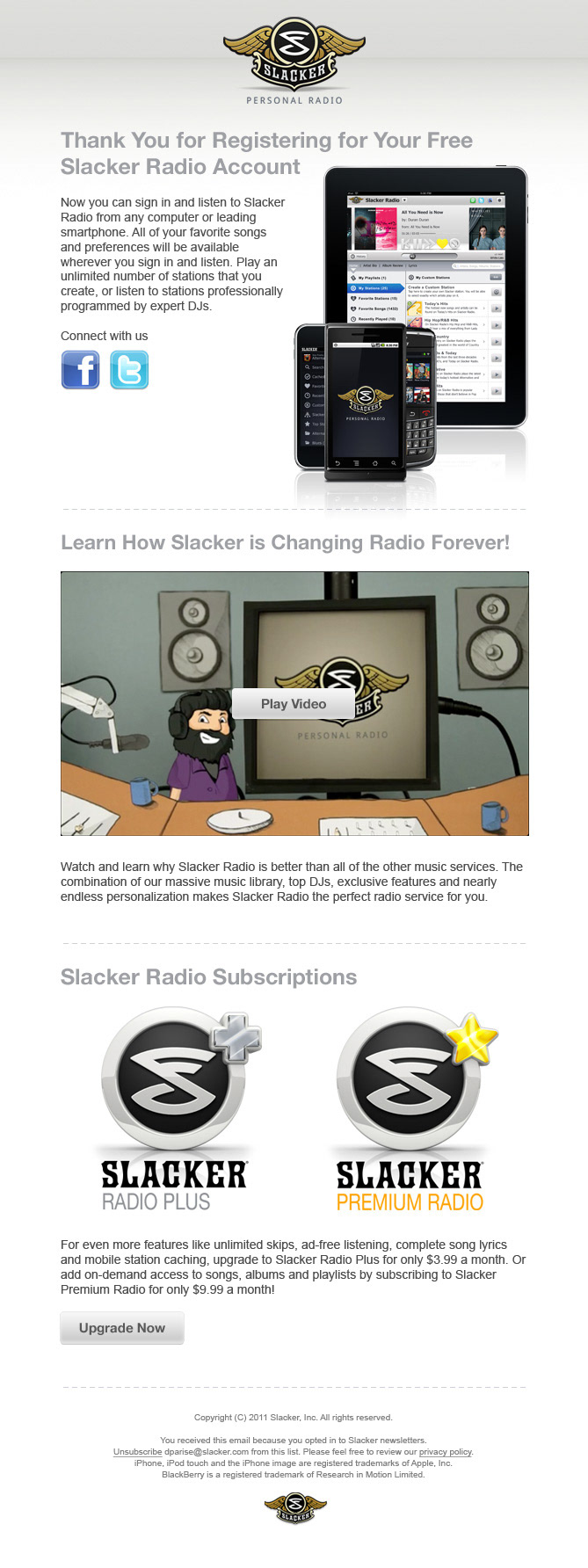 Slacker Radio web
