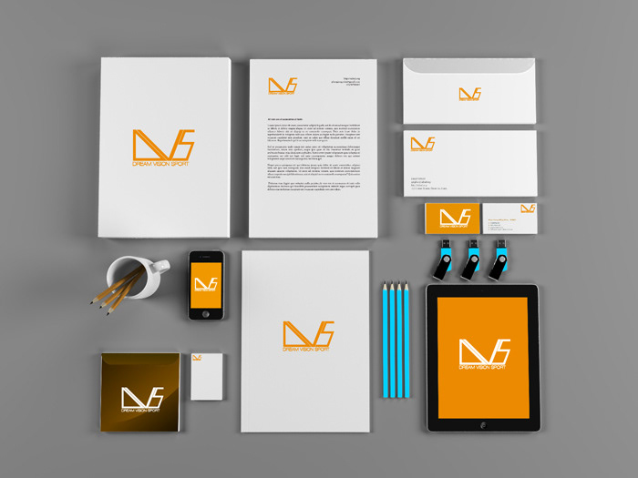 logo design Illustrator branding stationary orange colors card  paper company brand ads new sport factory