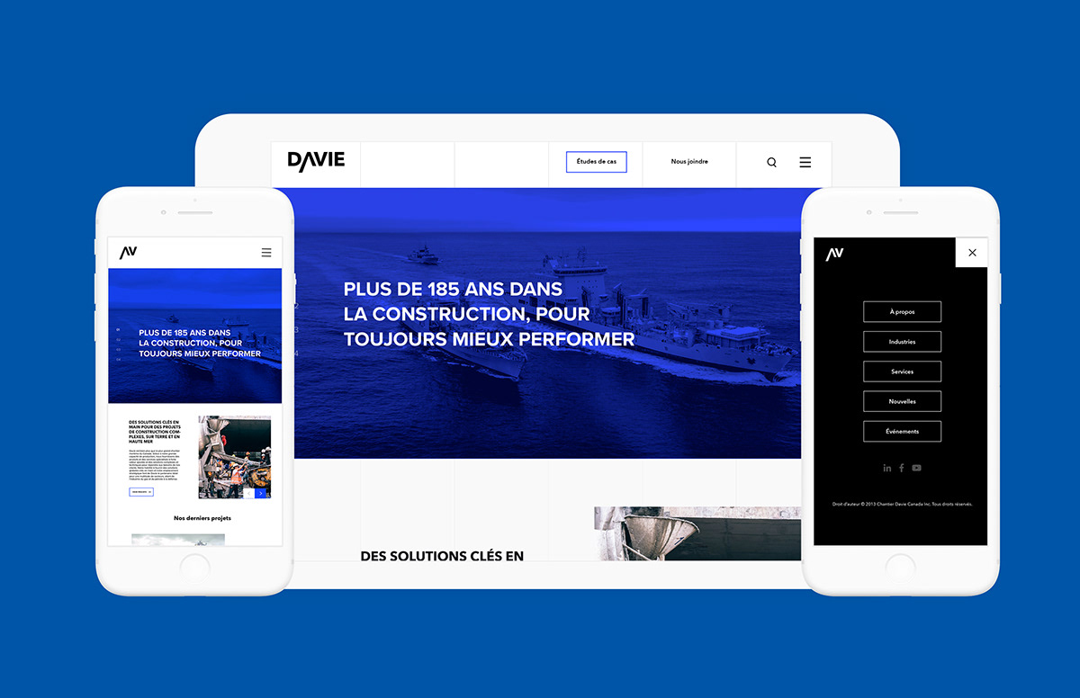 Adobe Portfolio Davie site web brand branding  shipyard corporatif industriel