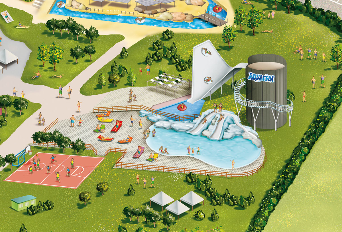 map illustration digital illustration Theme Park theme park illustration amusement park