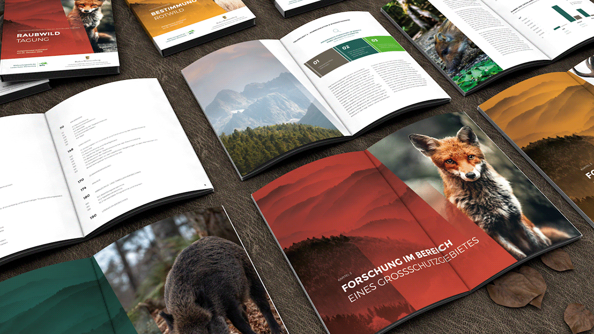 Baden-Württemberg brochure corporate design wildlife