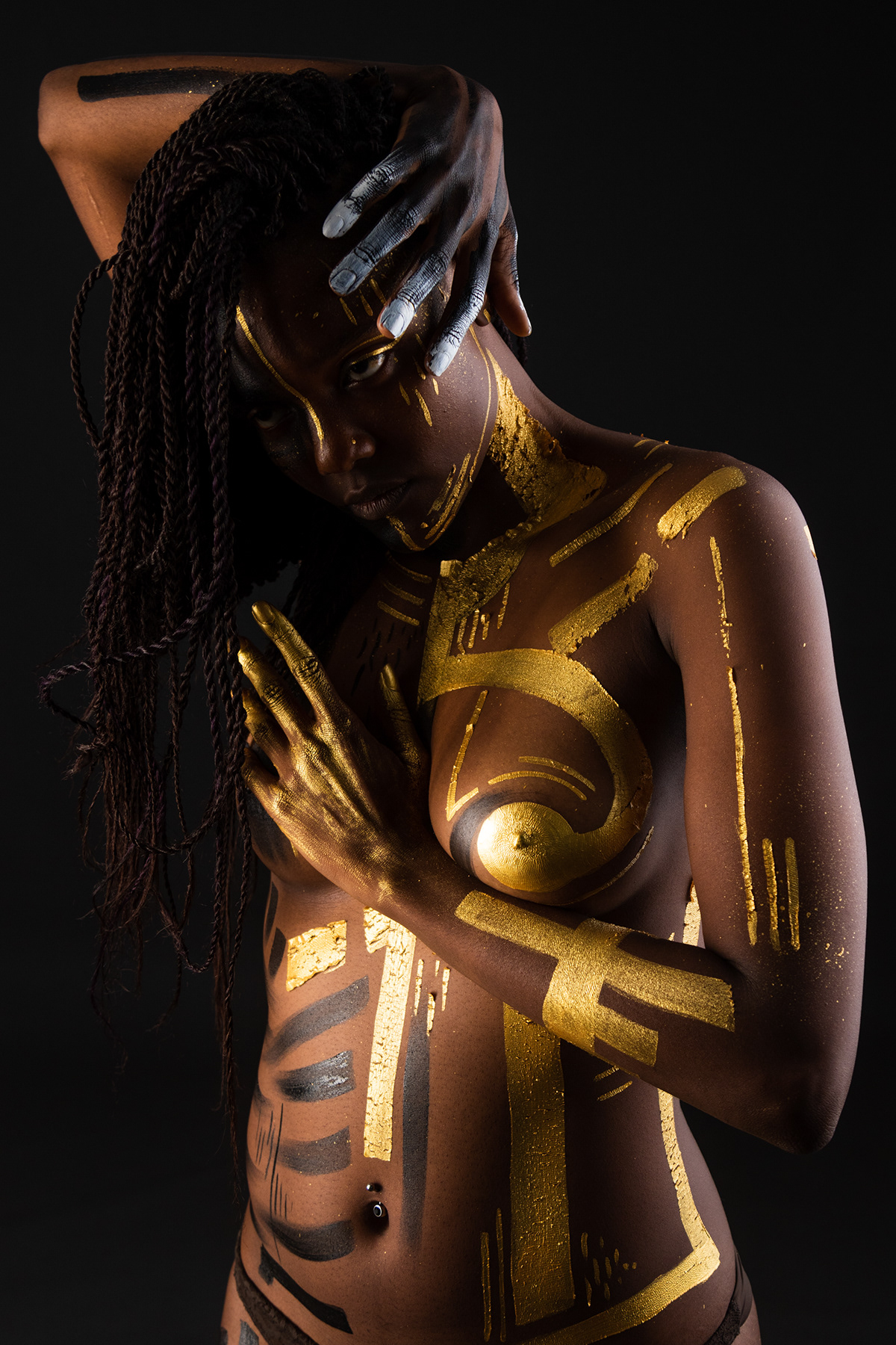 african woman ah_this art body paint contrast painting   Photography  strong black woman Zulu