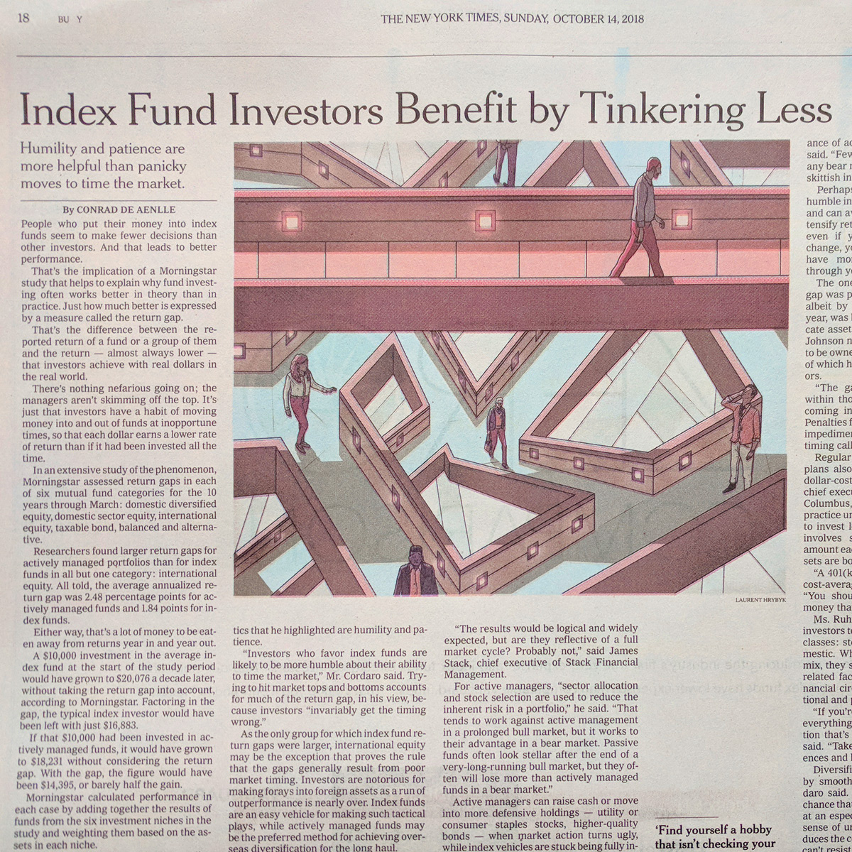Editorial Illustration New York Times business illustration NYT illustration index funds finance business financial