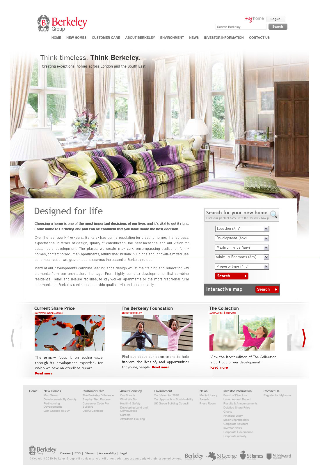 Website home page  user Layout Colour scheme