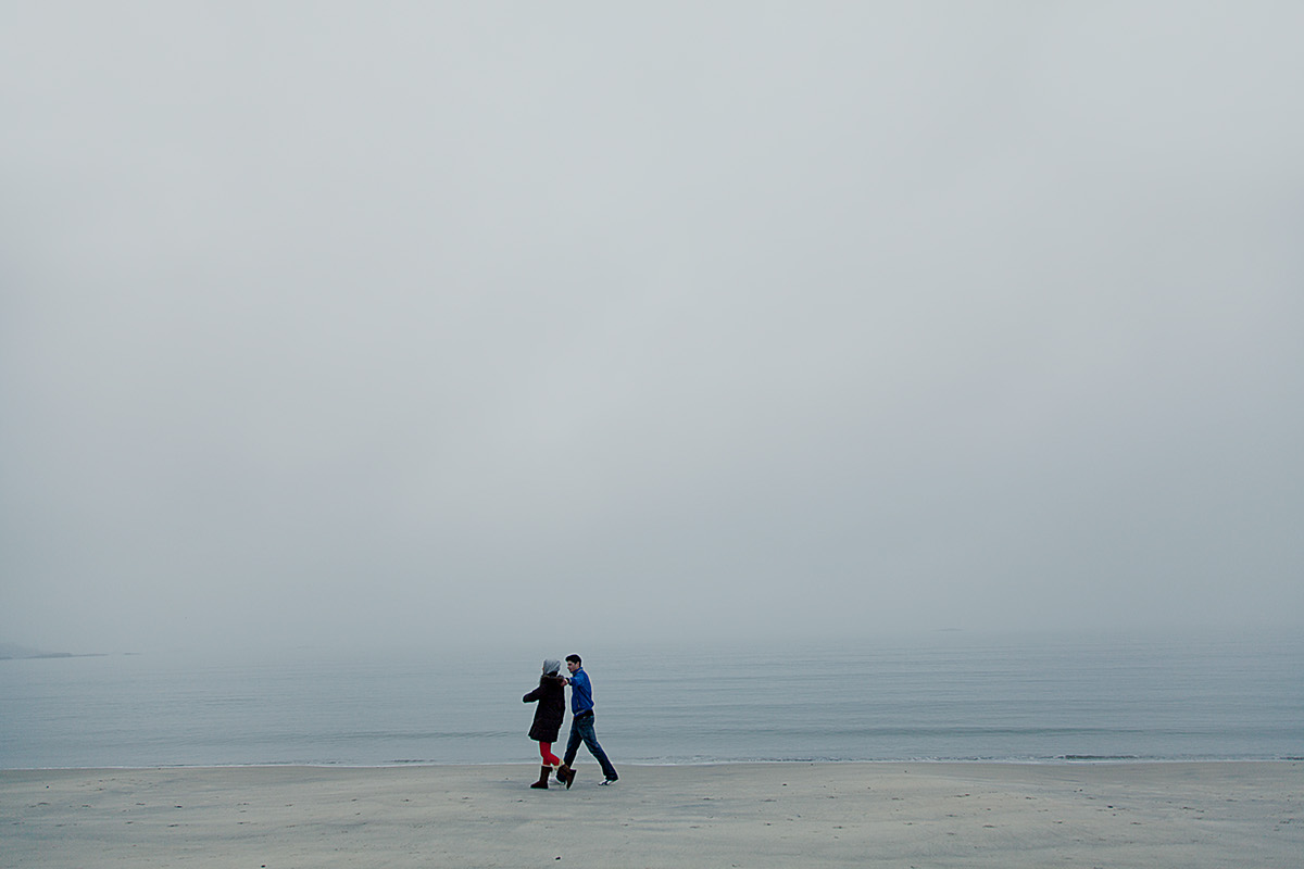 Connecticut Low saturation january fog crisp beach minimal Landscape Ocean