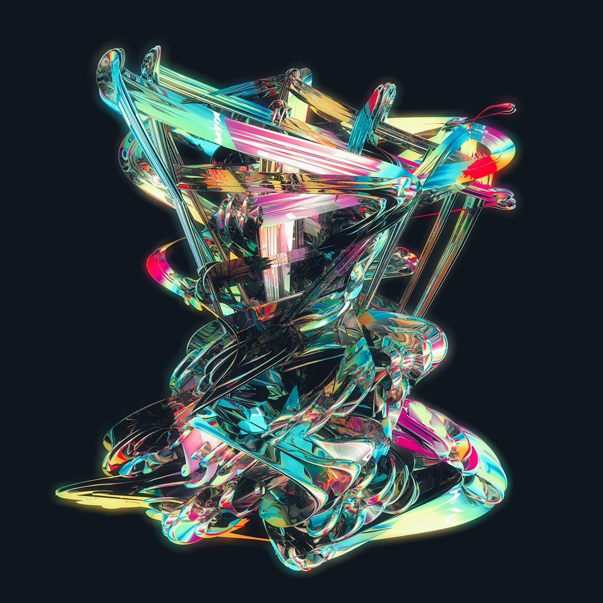 3D Render Glitch abstract psychedelic Cyberpunk digitalart art