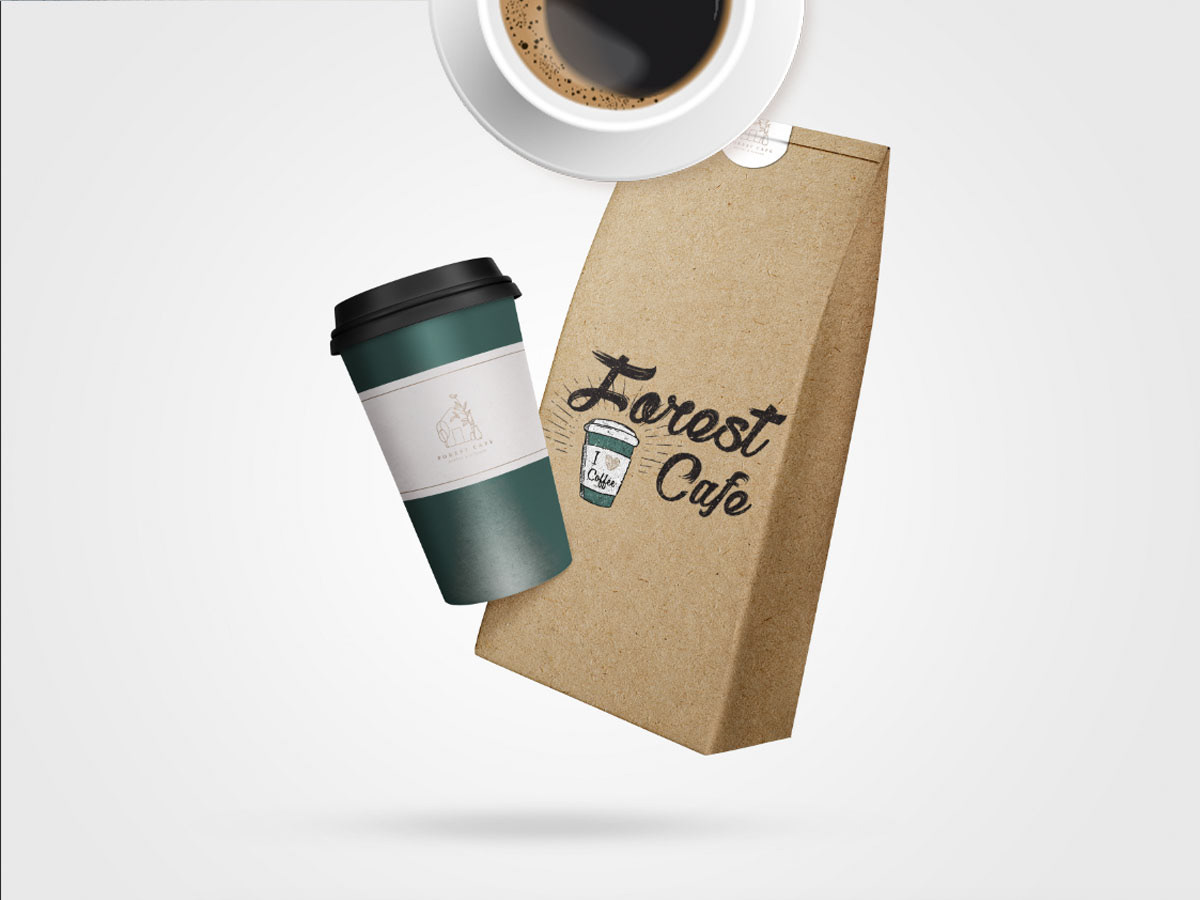 brandinng cafe Coffee design forest Logo Design