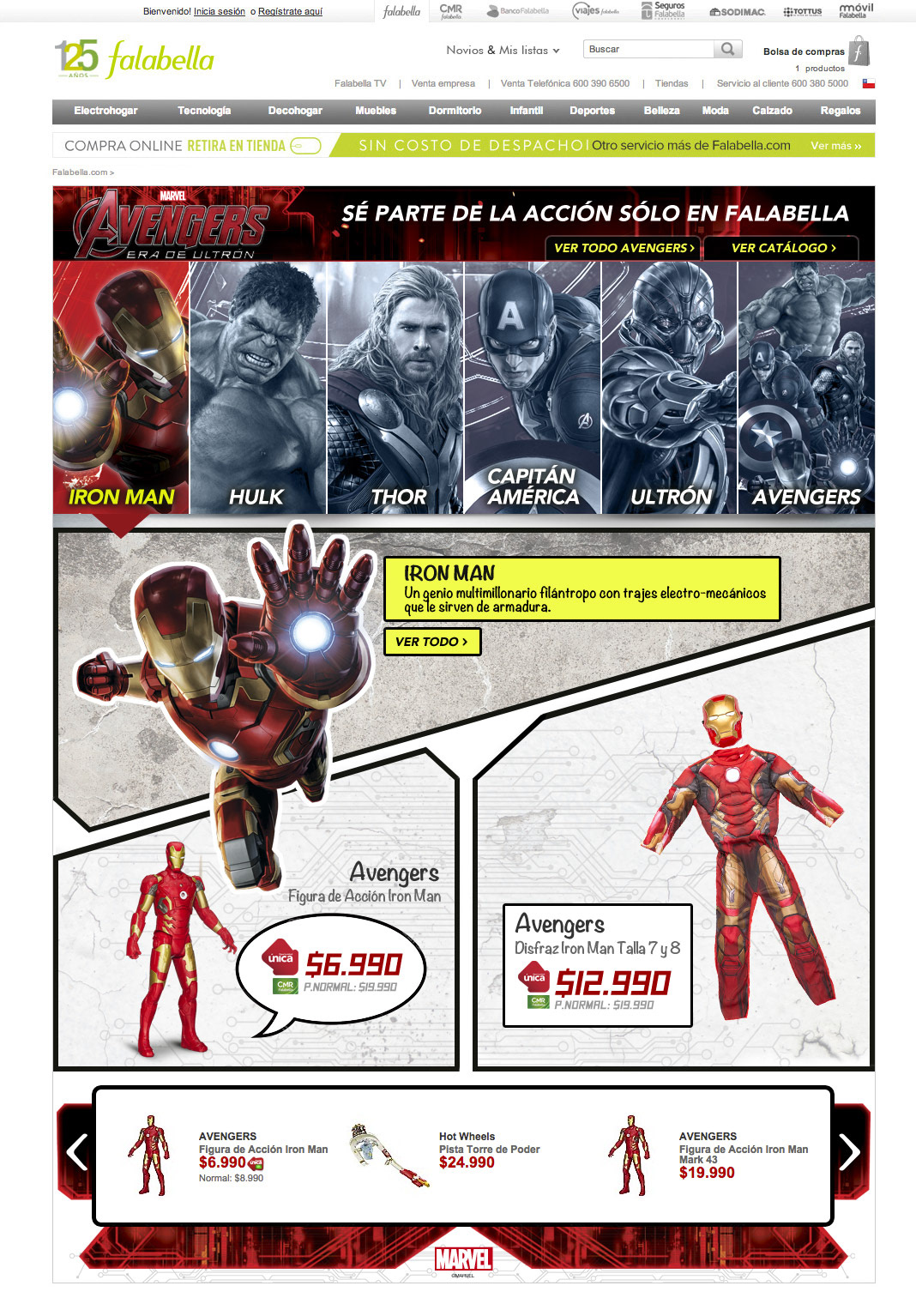 Avengers toys landingpage avengersmovie Retail Ecommerce