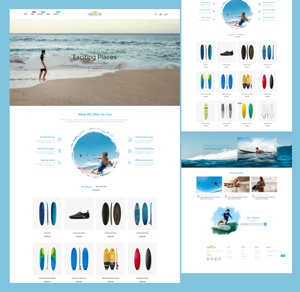 Surf beach sea Ocean academy sports design ILLUSTRATION  Social media post Advertising 
