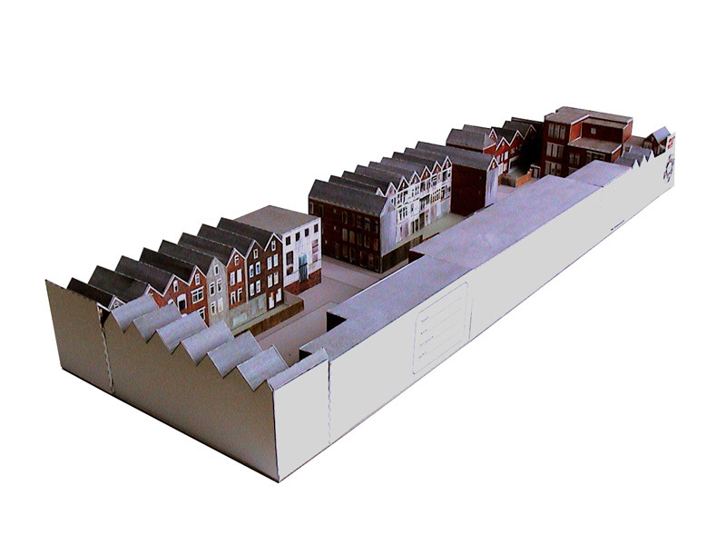 cut-out cart boart building scale model