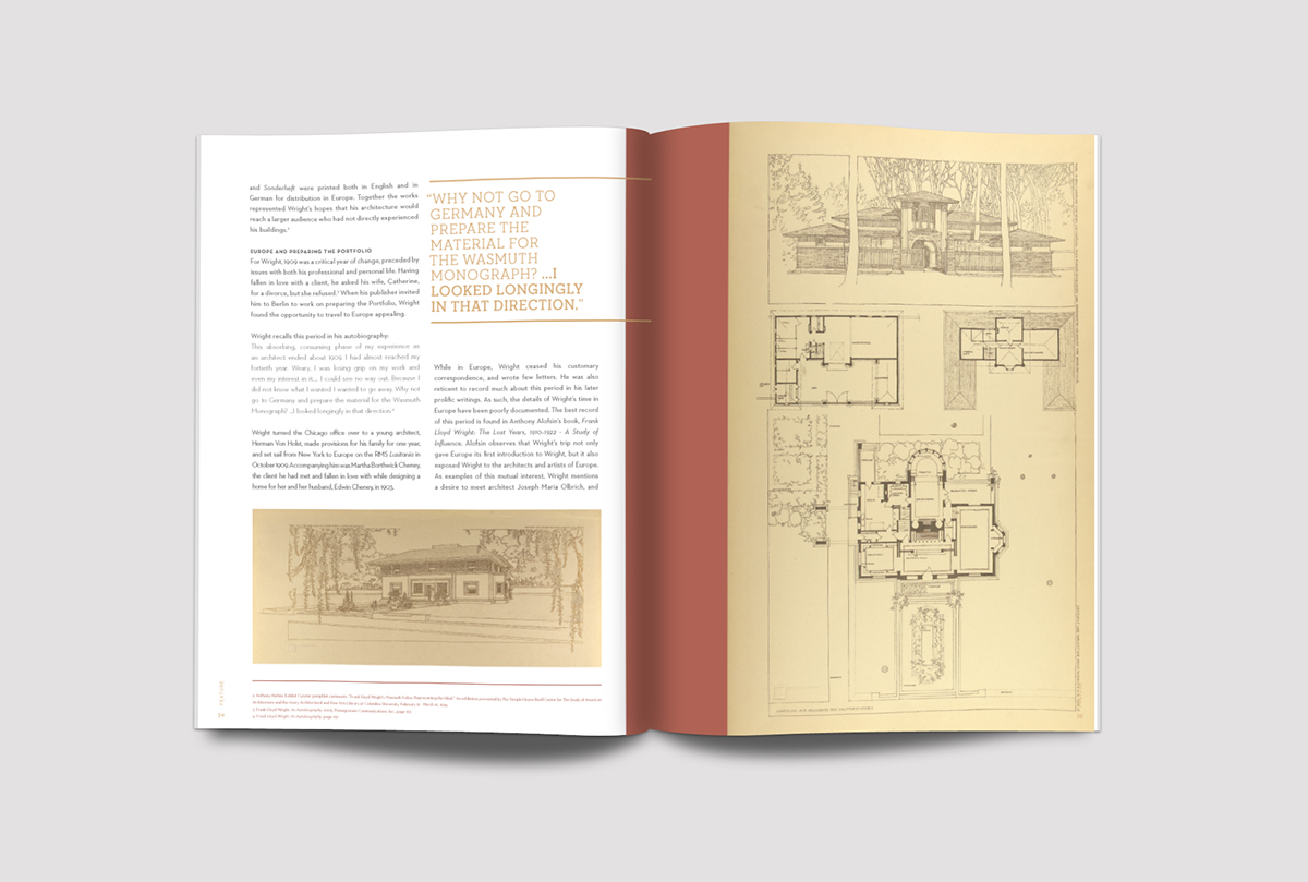 pubication magazine Frank Lloyd Wright design graphic design  editorial architecture Magazine design