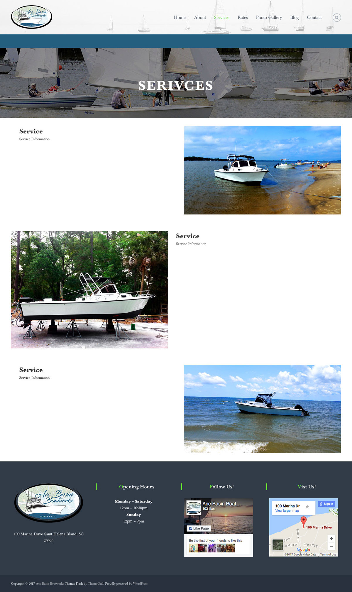 boat Website Website Design wordpress Ocean Lowcountry