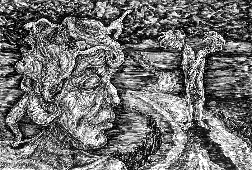 influence ink artwork invasion Emotional psychology philosophy  grotesque surrealism ILLUSTRATION 