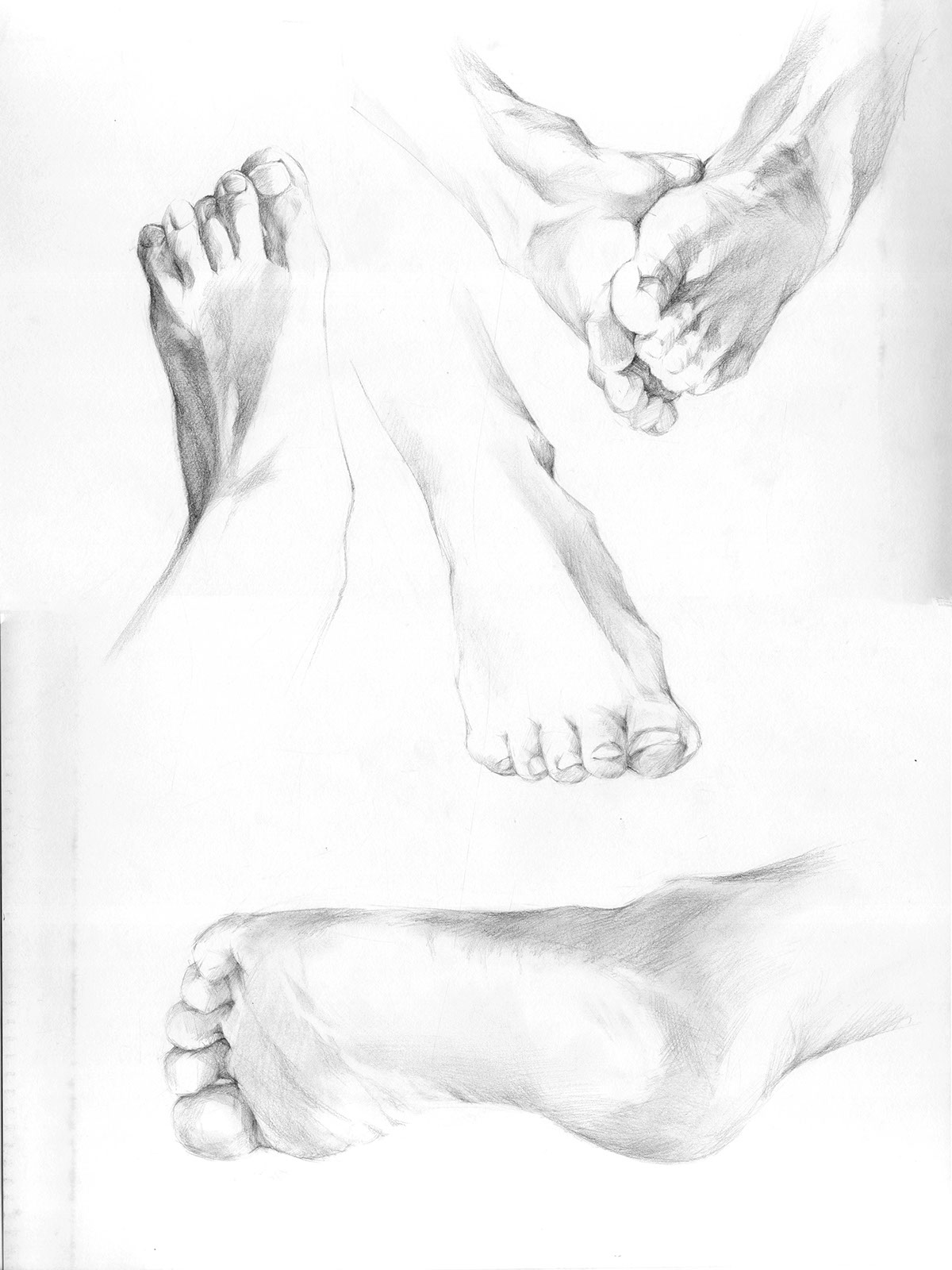 Pencil drawing hand foot human traditional