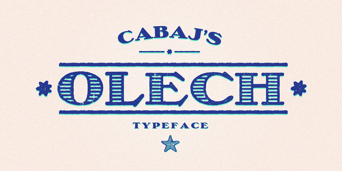 olech font Typeface cabaj polish layered vintage Retro Title Label