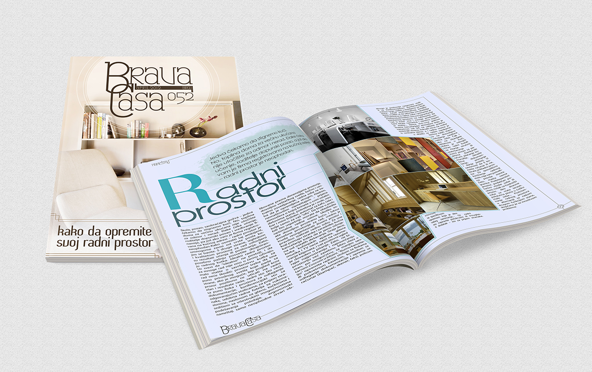 Brava Casa magazine furniture editorial redesign časopis page illustrations