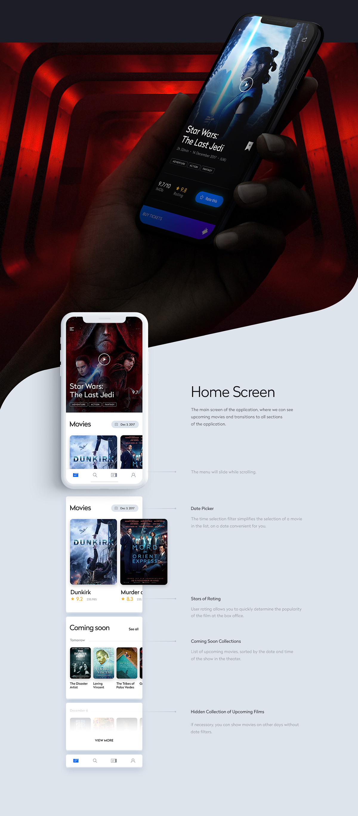 Interaction Design & UI/UX: inTheaters. Mobile App