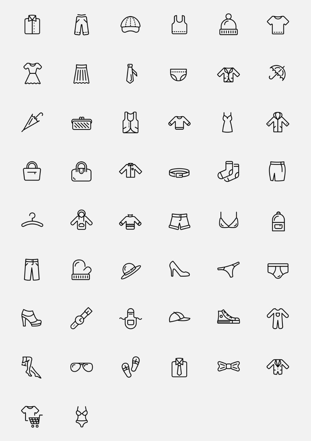 icons vector icongraphy clothes icon set icon pack Icon free