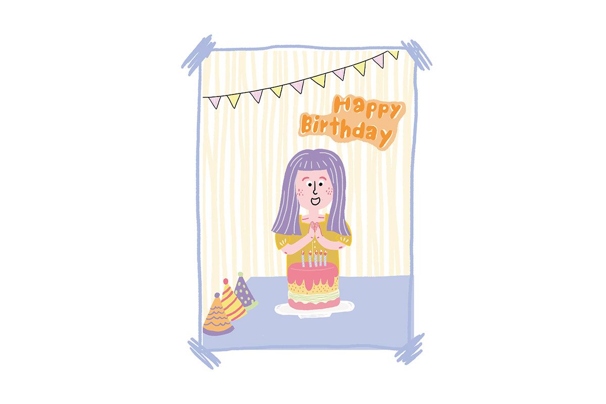 Birthday card design grapghic