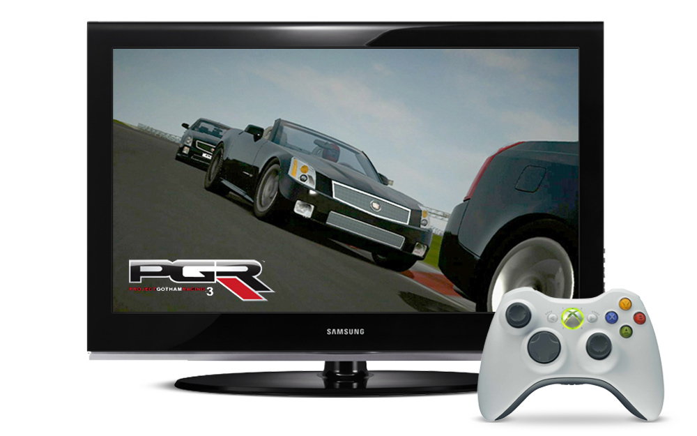 Adobe Portfolio PGR3 Cadillac V-series XBOX 360 Xbox Marketplace DLC Team Cadillac luxury car console Gaming