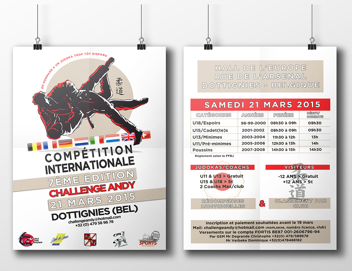 affiche Judo poster mouscron challenge andy