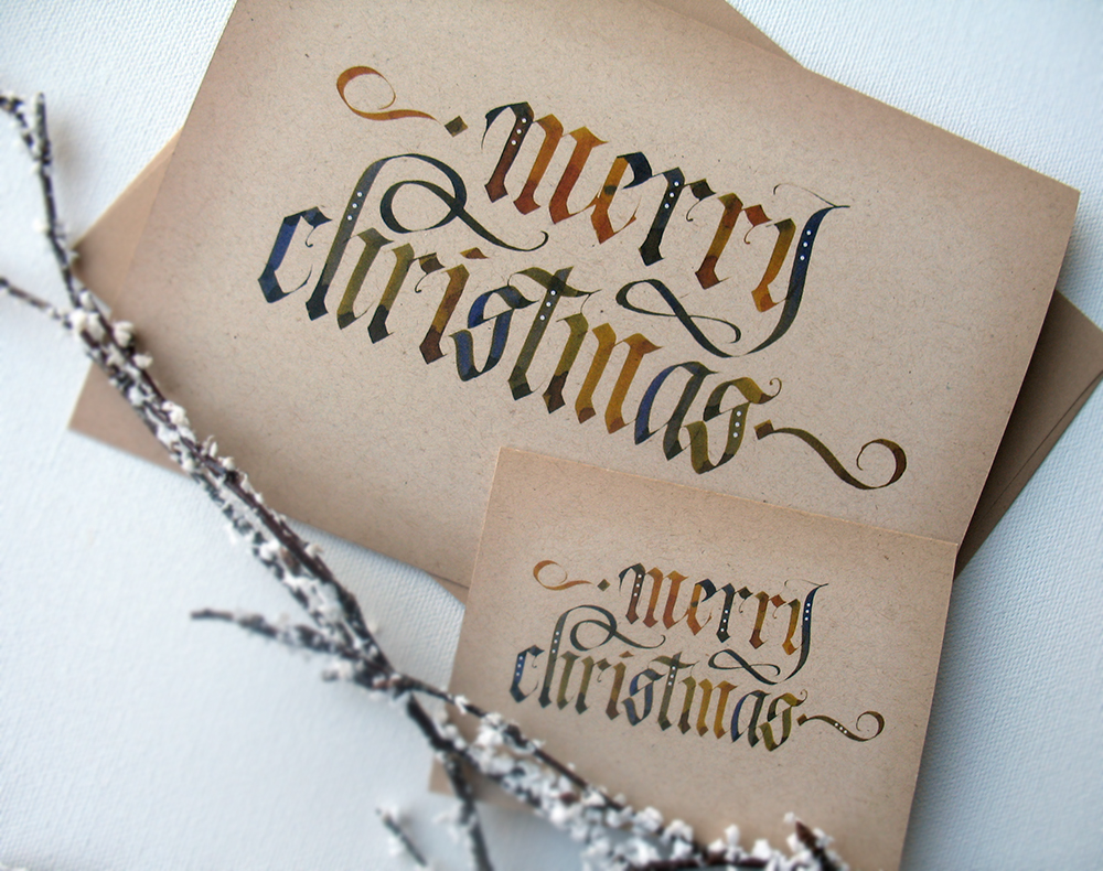 christmas cards holiday cards  Calligraphy Cards Calligraphy Christmas cards Christmas Cards 2013 Handlettered Christmas Cards Elegant Christmas Cards Unique Christmas Cards Merry Christmas Merry Christmas Calligraphy Other Alice The Other Alice