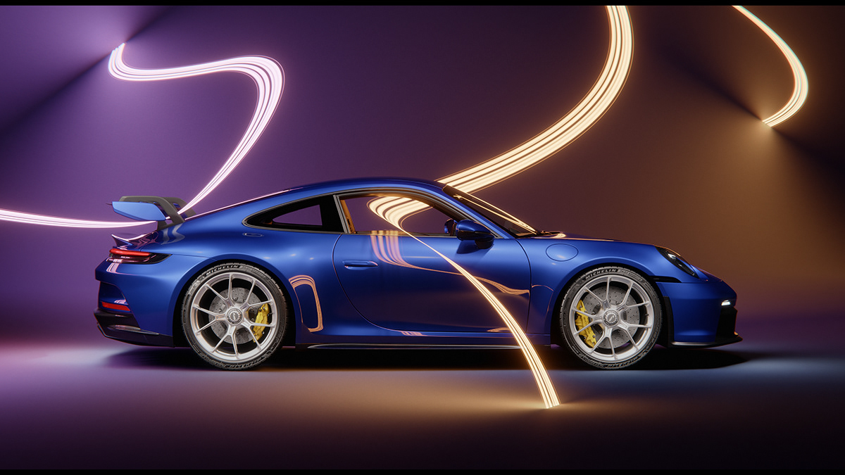 Vehicle car automotive   3D Render visualization blender cycles Porsche 911 Porsche Cycles render