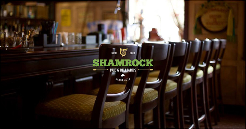 pub restaurant irish shamrock green Food  bar billiard billiards beer