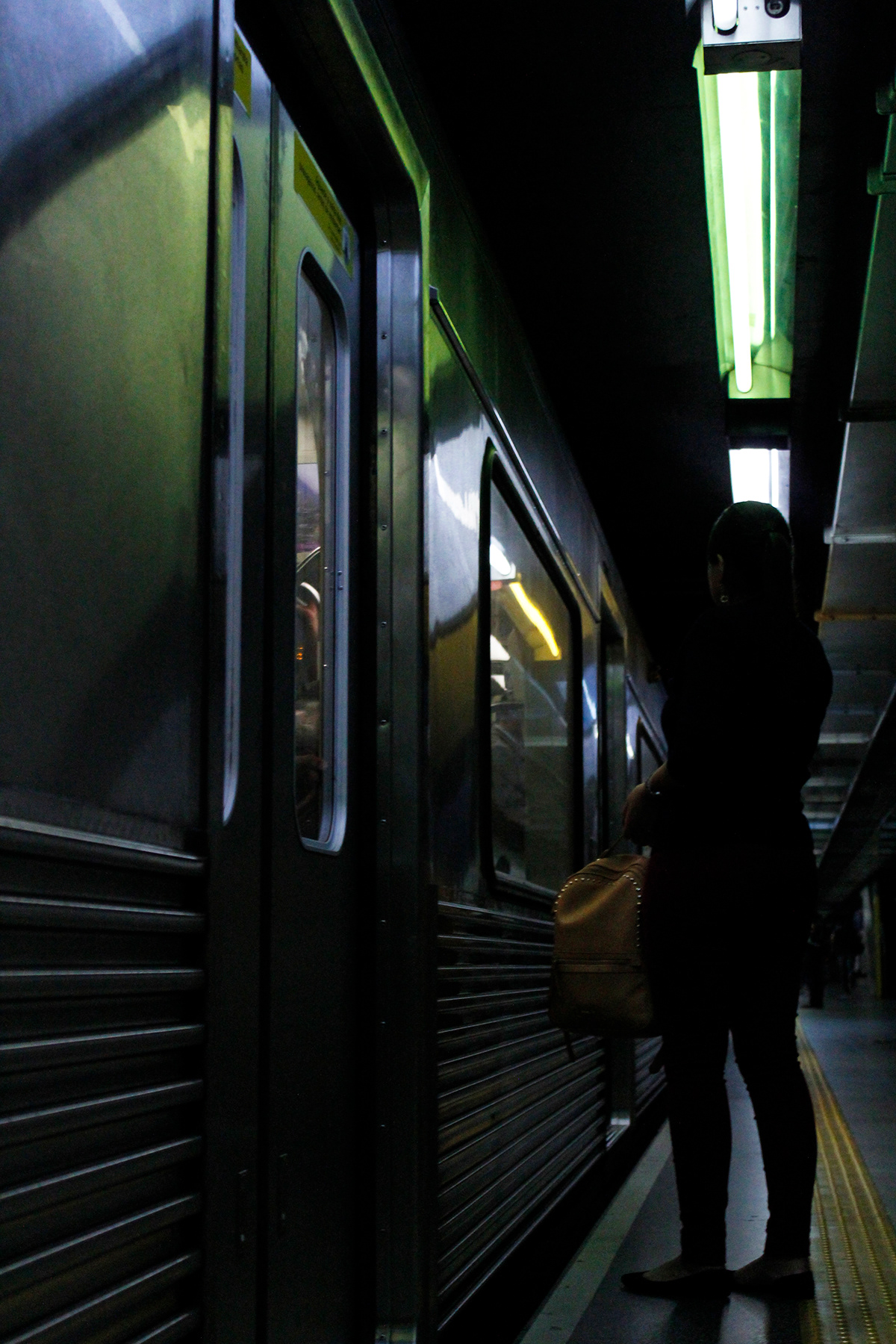 car subway são paulo metro colorfull moviment light Silhouette Street