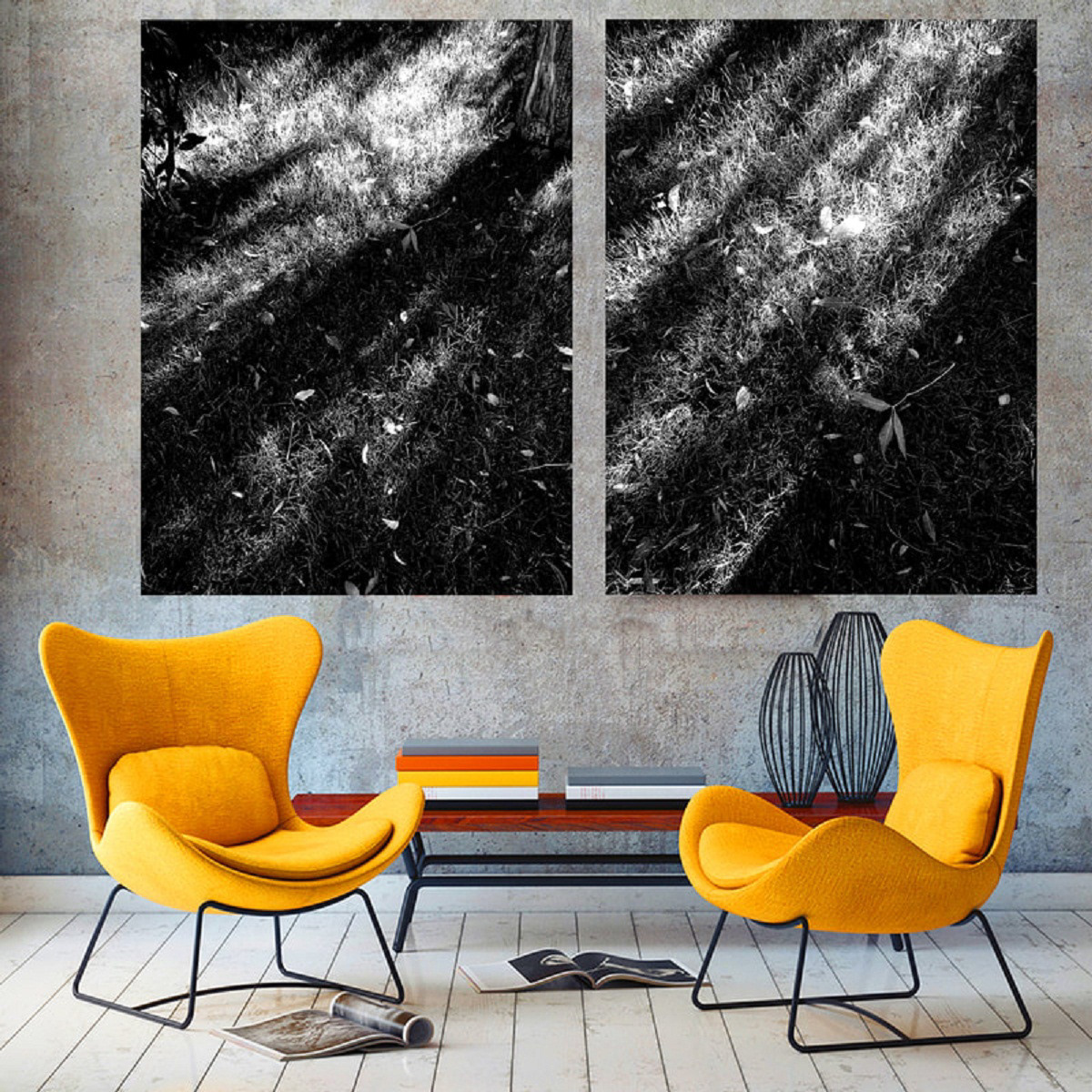 Photography  canvas print diptych black and white