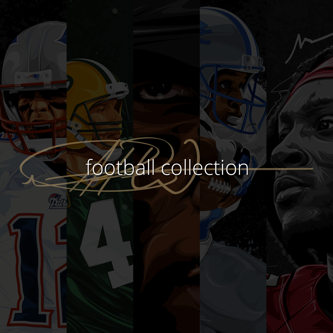 Arizona Cardinals Baltimore Ravens Barry Sanders Brett Favre chase young Deandre Hopkins Detroit Lions football Green Bay Packers kyler murray New England Patriots ohio state Ray Lewis sports Tom Brady vector