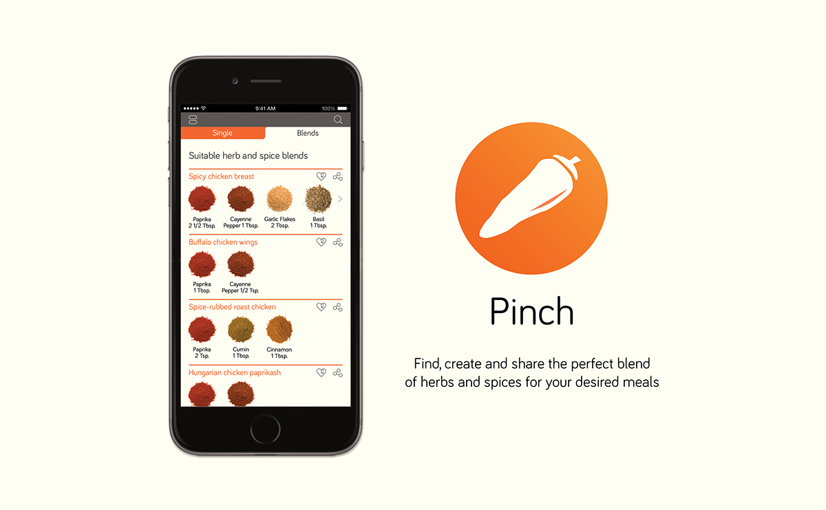 app design interface design UI ux icons app herbs spices cooking