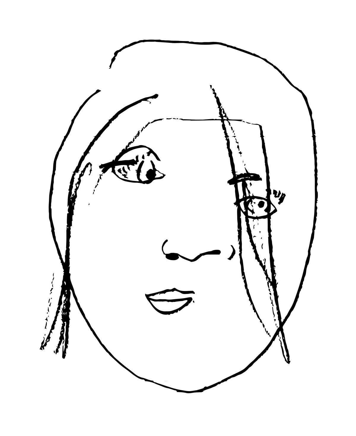 blind drawing self portrait Pencil drawing school