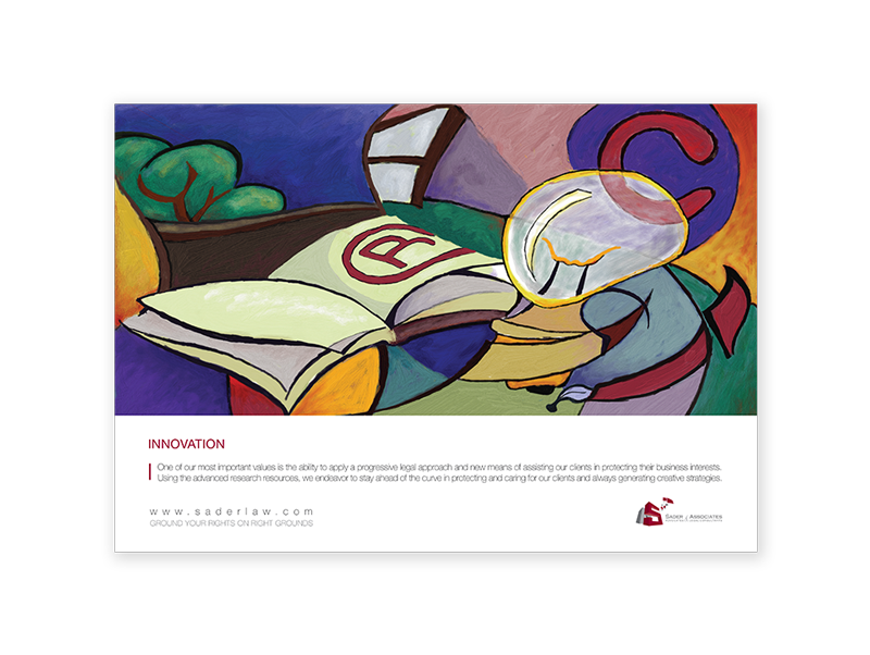 poster art design idea campaign firm Values law Picasso pablo paint cubism color copyright intellectual