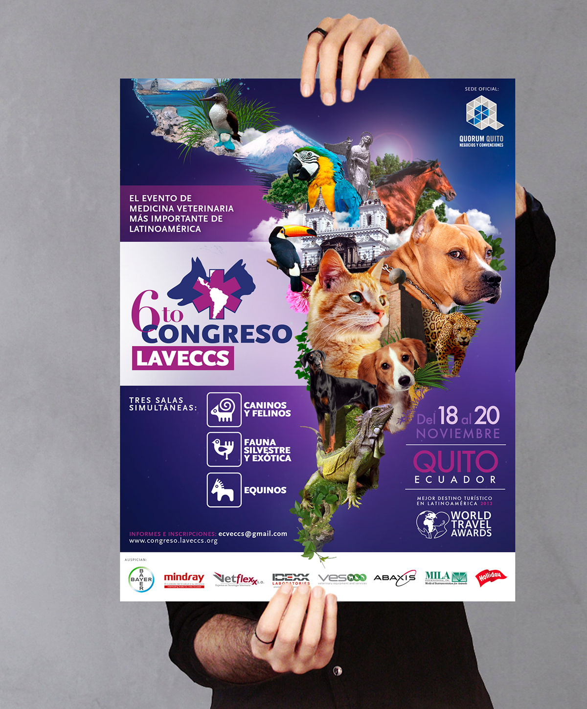 LAVECCS veterinaria congreso congress seminario medicina mascotas Pet animal Ecuador quito Galapagos collage poster dog