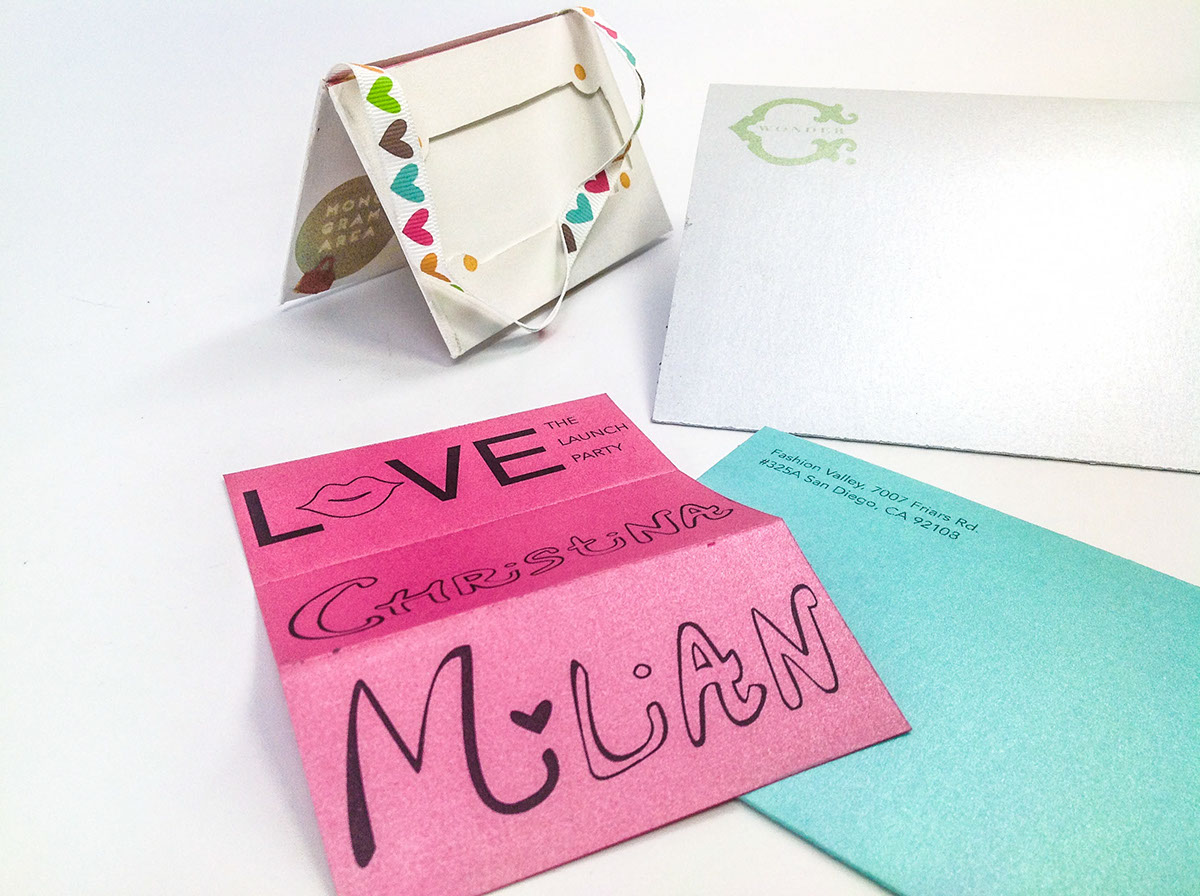Cwonder Retail party Invitation handbag kiss icons Glitter paper fashionshow catwalk Celebrity Love MI