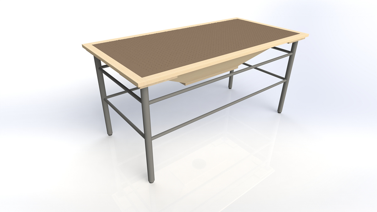 work bench wood dust extract table