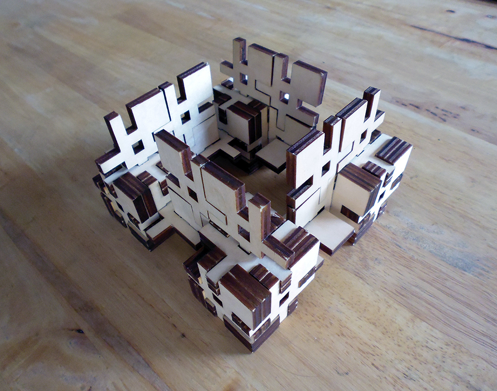 Tessellation Bangkok Dodekam Inhabited Hypercube lasercutting puzzle